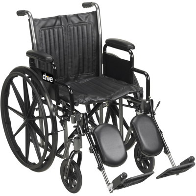 Wheelchair - 18" with fixed arms and swing-away, foot rests.                          