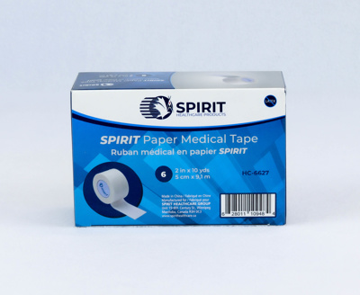 Tape - Spirit Paper Medical Tape, 2" x 10yds surgical tape, 6 rolls/box.