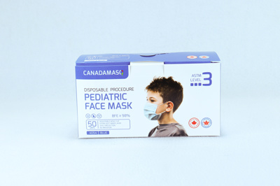 Mask - Children's Medical Grade ASTM Level 3, earloop, 50/box.