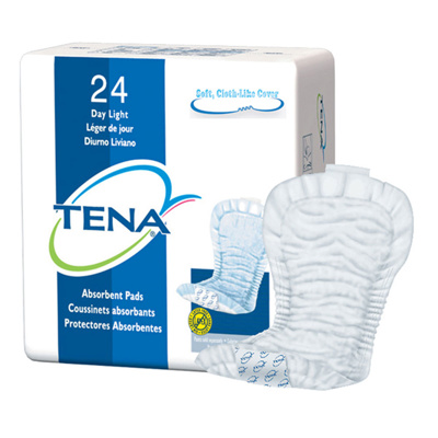 Tena Pads, Day Light 2-piece, designed for bladder and bowel incontinence protection, 84/case.   