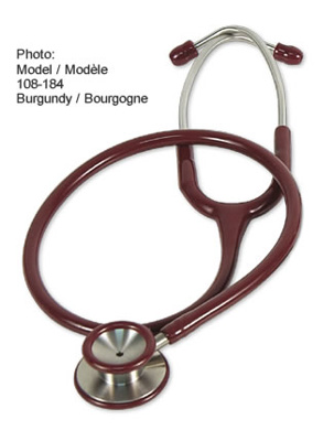 Stethoscope - Premier Elite Dual Head made of stainless steel -Burgundy-each
