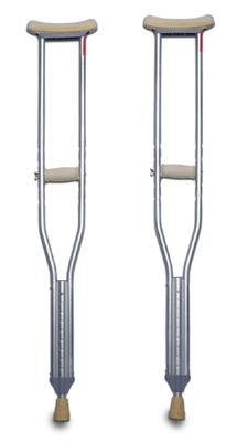 Crutches - Youth, Aluminum - 4'6" - 5'2", complete with accessorries, per pair