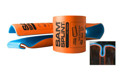 Sam Splint, Leg - 36", orange/blue.