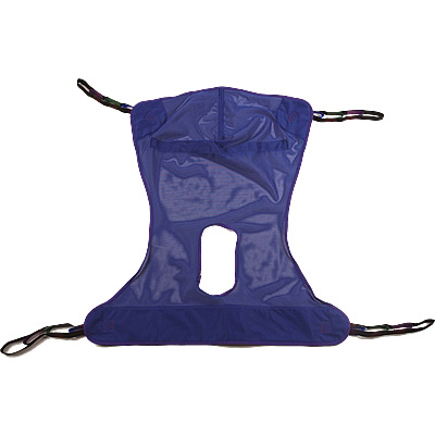 Patient Lift Sling for Reliant Powerlift, RPL450-2 full body mesh sling with commode opening, Large