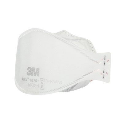Mask - 3M 1870+ Particulate Respirator, N95 approved, flat fold individual face masks, 440/case.