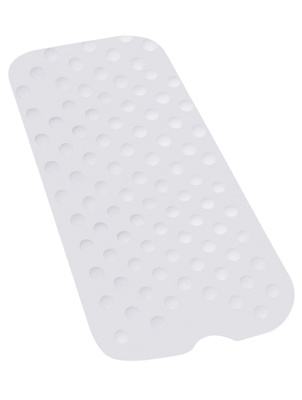 Bath mat, 15.75" x 35.5" with extra large suction cups.