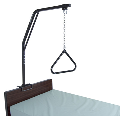 Trapeze Bar - lets user change positions while in bed. Handbar attaches to the bed without tools.