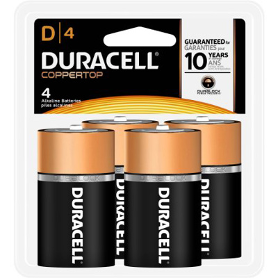Battery - Duracell D, 4/pkg.