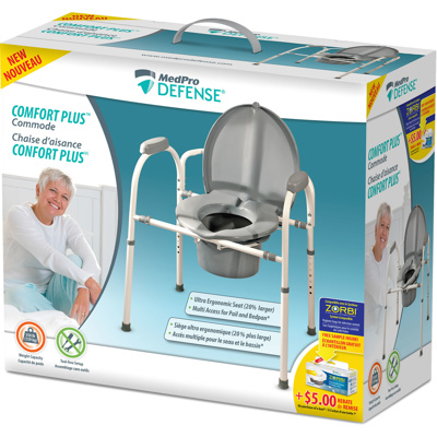 Commode - Comfort Plus, 20% larger.  Use with Zorbi liners.