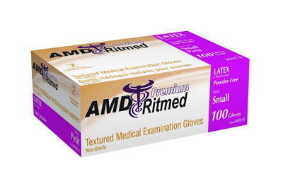 Gloves - Latex - MEDPRO Defense - Powder Free, SMALL, 100/box.