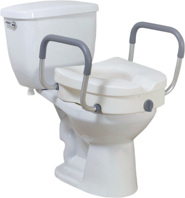 Raised Toilet Seat - 5" with lightweight arm rests for extra security.