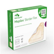 Dressing - Mepilex Border Flex Foam Dressing, 7.5cm x 7.5cm (3"x3"), 10/box.
