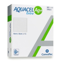 Dressing - Aquacel Ag Extra, 5 x 5cm, 10/box.