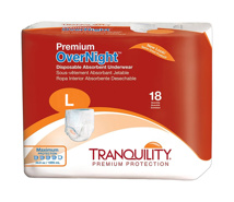 Tranquility - Premium Overnite Disposable Pull-ups-Large (44"-54"),Capacity 34oz, 64/case