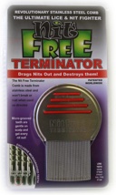 Nit Free Terminator Lice Comb, Stainless Steel.