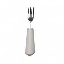 Bendable fork utensil with soft built-up handle, non-slip.