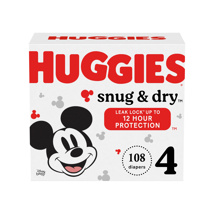 Huggies Snug & Dry, size 4, (4x27) 108/case.