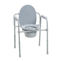 Commode - Folding.  Folds flat for convenient storage and transportation.