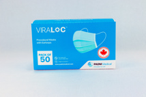 Mask - Viraloc Premium Blue, 3-Ply, Disposable, Ear Loop, Certified ASTM Level 3, 50/box.
