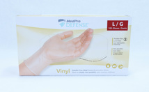 Gloves - Vinyl - MedPro Defense, Powder free, N/S,LARGE, 100/box.