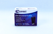 Blood Test Strips - Spirit (for Spirit Glucometer), 100/box.