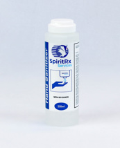 Hand Sanitizer - SpiritRx Services, Advanced, 250mL squeeze bottle.
