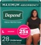 Depend - Underwear - Women, Max, Large, 28/PKG