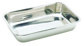 Instrument Tray - stainless steel, rounded corners, no lid. 8-5/8" L x 6" W x 5/8" D.